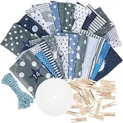 RORPOIR 24pcs Fabric Children's Advent Calendar Bags Christmas Countdown Present Bags Drawstring