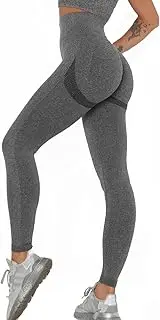[TIMONUNU] Women High Waisted Athletic Workout Training Leggings Seamless Scrunch Butt Lift Compression Yoga Pants Tights