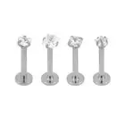 4 - 16 Gauge 316L Stainless Steel 3mm Labret Ring Tragus Helix Cartilage Barbell