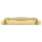 Sarlat Cabinet Pull w Backplate CTC160mm Brushed Gold PVD