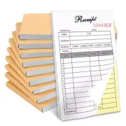 10 Pack Receipt Book, 3.4x5.5" Handheld 2-Part Carbonless Sales Invoice Book,...