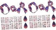 [OATIPHO] 2 Sets Independence Day Earrings Hair Ties for Women's Hair Hairband for Patriotic Headband Usa Flag Headbands Hair Ribbons The Red White Blue Usa Bandana Blue Man