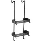 2 Tier Bathroom Shower Caddy Aluminium Alloy Rust Free Waterproof Bath Storag...