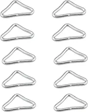 Trampoline Triangle Buckle 10PCS Galvanize Trampoline Mat Triangle Ring, V- Rings for Trampoline Replacement Parts Bag Trampoline Mat Craft, Triangle Ring Buckle