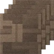 Mixed Brown Modular Carpet Tiles - 24pcs, 20"x20" with Padding Attached