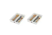 2x Madesmart Mini Utensil Tray Kitchen Utensils Tools Organiser 32x23cm White