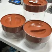 Vintage Pyrex Lot of 3 Glass Containers With Lids