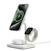 Cygnett ChargeBase Qi2 3-in-1 Magnetic 15W Wireless Charger-White(CY5070BUNCP),1.2M USB-C Cable,5W Watch Charger, 180 Swivel Head,2 Years Warranty CY5070BUNCP