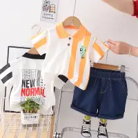 在飛比找蝦皮購物優惠-Boy Set Kid Clothing Suit Cott