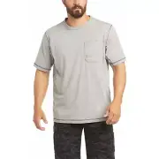 Ariat® Men's Rebar Workman Logo Tee Heather Grey 10035400