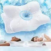 [MAKTOR] Cervical Pillow for Neck and Shoulder Pain Relief, Orthopedic Memory Foam Pillow, Ergonomic Contour Support for Side, Back & Stomach Sleepers with Cooling Pillowcase