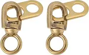 YINETTECH 2 PCs Brass Boate Flagpole Swivels 77mm Flag Pole Accessories for Connecting Flags Flag Pole Mounting Ring Clips Gold