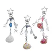 Cute Star Shells Pearl Charm Pendant Phone Strap Lanyard Y2K Keychain Strap