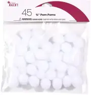 Pom-Poms .75" Inch 45/Pkg White