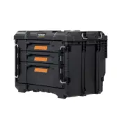 RIDGID Tool Box Tool Storage 14.6" 3-DrawerResin Lockable Weatherproof Black