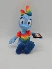 Disney Sparkly Blue Daisy Duck 10" Plush Stuffed Animal Rainbow Pride Collection