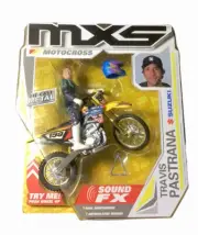 MXS Motocross Travis Pastrana Die-cast Bike & Rider with Sound Fx **Working**