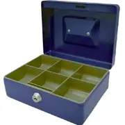 Esselte No.8 Classic Cash Coins Storage Box 200x150x80mm Blue Lockable