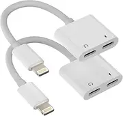 Iphone Headphone Adapter 2in1 Dongle(2pack)Apple MFI Certified Audio Charger Splitter Jack Dual Lightning AUX Cable Adaptador Para for 14 13 12 11Pro Max Xs Se X 7 8 plus Ipad Charging Music Converter