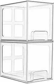 Storage Drawer Desk, Transparent Organization Bin, Stackable Sundry Holder, Rack Container Box, Sturdy Design, (6x7.5x13.2 Inches), Perfect For Keeping Bedrooms And Kitchens Neat