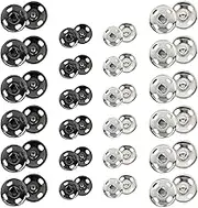 HKYLRAT 100 Sets Sew-on Snap Buttons Metal Snaps Fasteners Press Studs Buttons for Sewing, 8 mm and 10 mm,Black and Silver