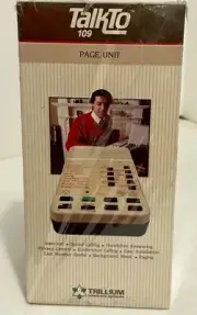 Vintage Trillium Telephone Systems Talkto 109 Page Unit NEW FACTORY SEALED BOX