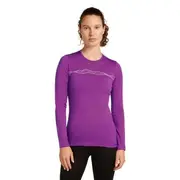 Icebreaker Women's Merino 200 Oasis Crewe Mountain Pulse - Passion