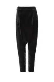 NWT SASS & BIDE 'Chocolate Milk' Tapered Black Velvet Harem Pants - Sz 10 - $490