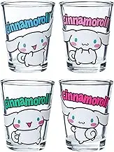 Silver Buffalo Sanrio Cinnamoroll Pose Name Set 4pc. 1.5oz. Mini Glass Set 4x1