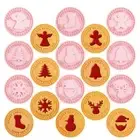 9Pcs Pink Christmas Cookie Cutters Plastic Biscuit Embosser Molds DIY