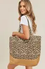 Anthropologie Style Leopard Animal Print Everyday Shoulder Beach Bag Tote