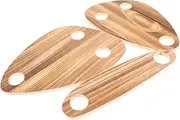 VINTORKY 3pcs Wooden Wine Serving Board Cracker Server Tray for Wedding Picnic Random Color