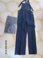 MENS BIB & BRACE OVERALLS X 5 "CANT-TEAR-EM",SIZE 72 R,BLUE,ALL COTTON,AUST MADE