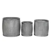 3pc Provincial Pot Garden Plant/Flower Container Home Decor Zinc Grey Assorted