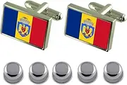 [Select Gifts] Shirt Dress Studs Bucharest City Romania Flag Cufflinks