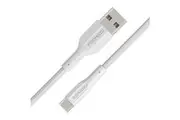 Promate XCORD-AC 2A - 480Mbps USB-A to USB-C Cable - 1m - White Super Flexible -