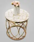 Natural White Agate Console Side Table Top, Agate Coffee Slab Top Gifts Decors