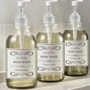 1/2/3 Pcs Clear Soap Dispenser Refillable Shower Shampoo Conditioner Bottle Set
