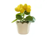 Artificial Lemons Pots-Decorative Fake Lemon Centerpieces for Table Arrangements - Perfect for Home Decoration