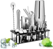 Cocktail Shaker Set Boston Shaker Set Stainless Steel Bartender Kit with Acry...