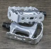Silver ALLOY Old School BMX or FiXiE Road Bike Quill Pedals 9/16" Track Bicycle