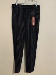 Max Mara Studio Black Pin-striped Cuffed Pants USA 8 | FB 40 | GB 10 New NWT