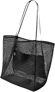 [yuksok] Women Shoulder Bag Mesh Tote Beach Bag Stylish Pouch Fashion Valentines Day Gifts Tote Bag for Spring Summer Street Commuting