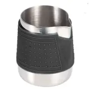 Milk Frothing Cup Anti Scald Silicone Coffee Pitcher for Latte Art Making(Black)