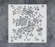 GSS Designs Floral Stencils 12x12Inch Nursery Wall Decor Stencil Large Reusable Flower Wall Painting Stencil
