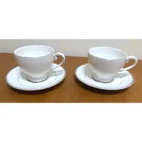 在飛比找蝦皮購物優惠-日本 MIKASA HK301 白色 銀邊 咖啡杯組 對杯 