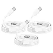 3-Pack Type C to C Cable 60W Fast Charging 2m/6FT Type C Cable Compatible with MacBook, Laptop, Samsung, iPad, Android Phones