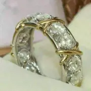4Ct Round Lab-Created Diamond Full & Eternity Band Ring 14K White Gold Finish