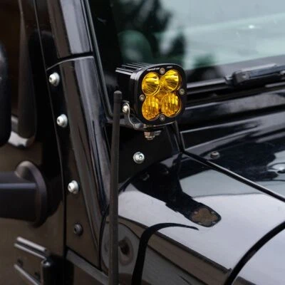 Baja Designs LED Light Pod Pair Squadron Pro Spot Pattern Amber Lens Universal