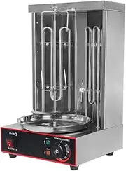Electric Shawarma Grill Machine Automatic Rotating BBQ Meat Doner Kebab Roast Grill Vertical Rotisserie Broiler 2 Heating Pipe